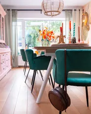 Set of 2 Dining Chairs SANILAC Velvet Emerald Green_961622