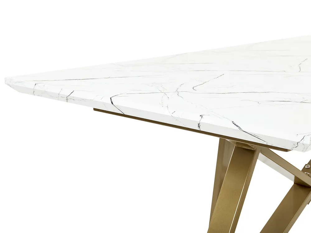 Ausziehbarer Esstisch MAXIMUS Weißer Marmor 160/200 cm 90 cm_850399