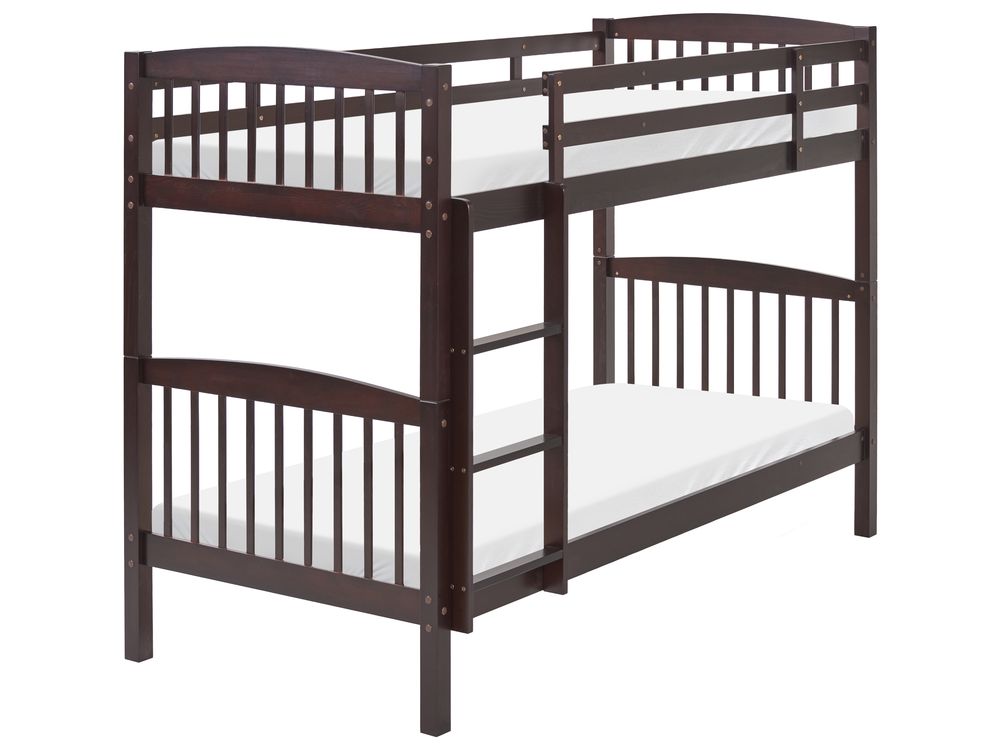 Bunk Bed Pine Wood REVIN 90 x 200 cm (EU Single) Dark Brown