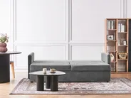 Sofa Bed 3 Seater BLEIK with Storage Chenille Light Grey_944954
