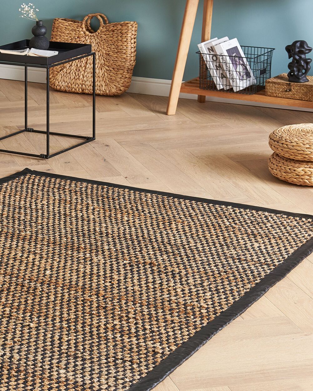 Vloerkleed GERCE Zwart 140 x 200 cm Jute