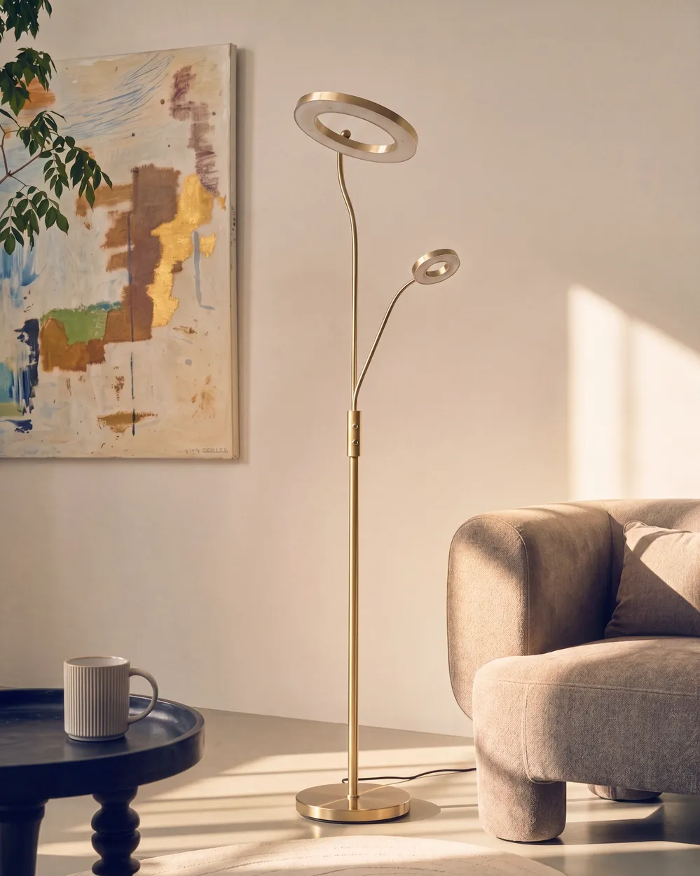 LED Floor Lamp AFTON Metal Brass_1145495