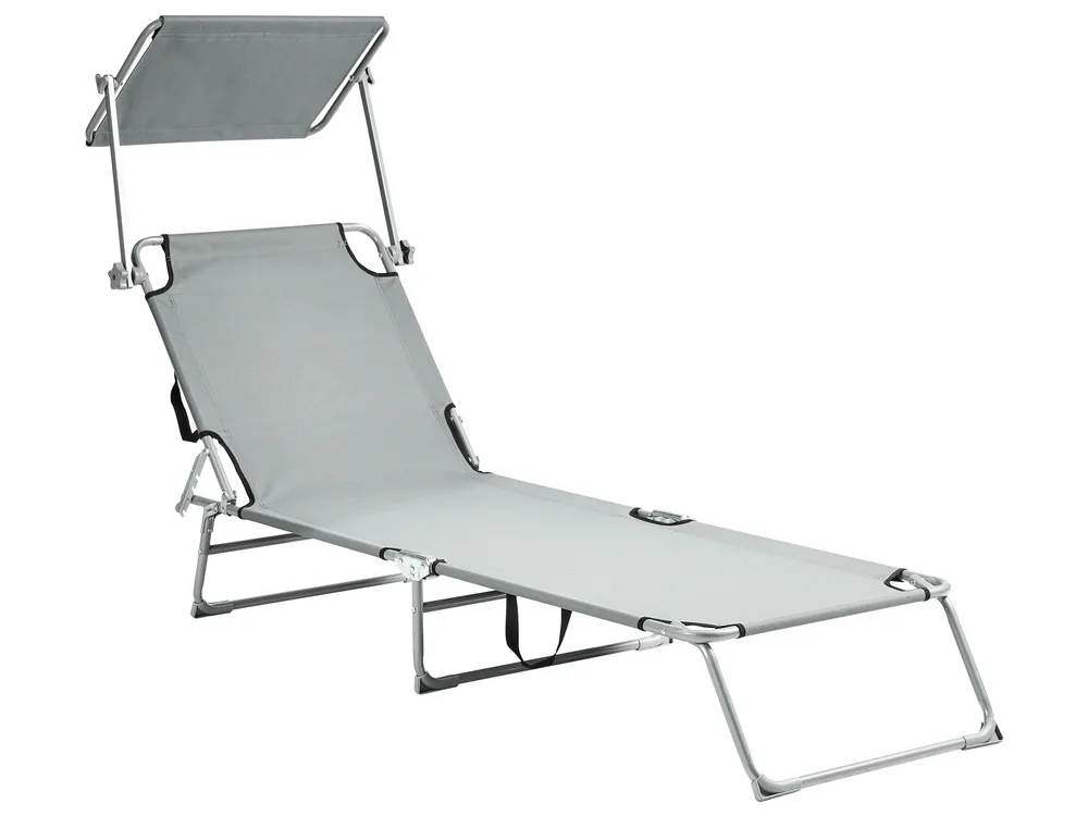 Sonnenliege FOLIGNO mit Relaxfunktion Metall Grau