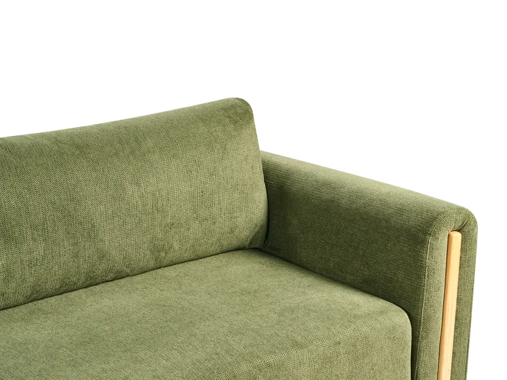 Schlafsofa 3-Sitzer KVAM mit Stauraum Stoff Grün_1021799