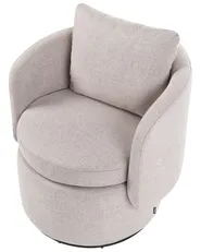 Swivel Armchair HORSENS with Storage Fabric Beige_1063302