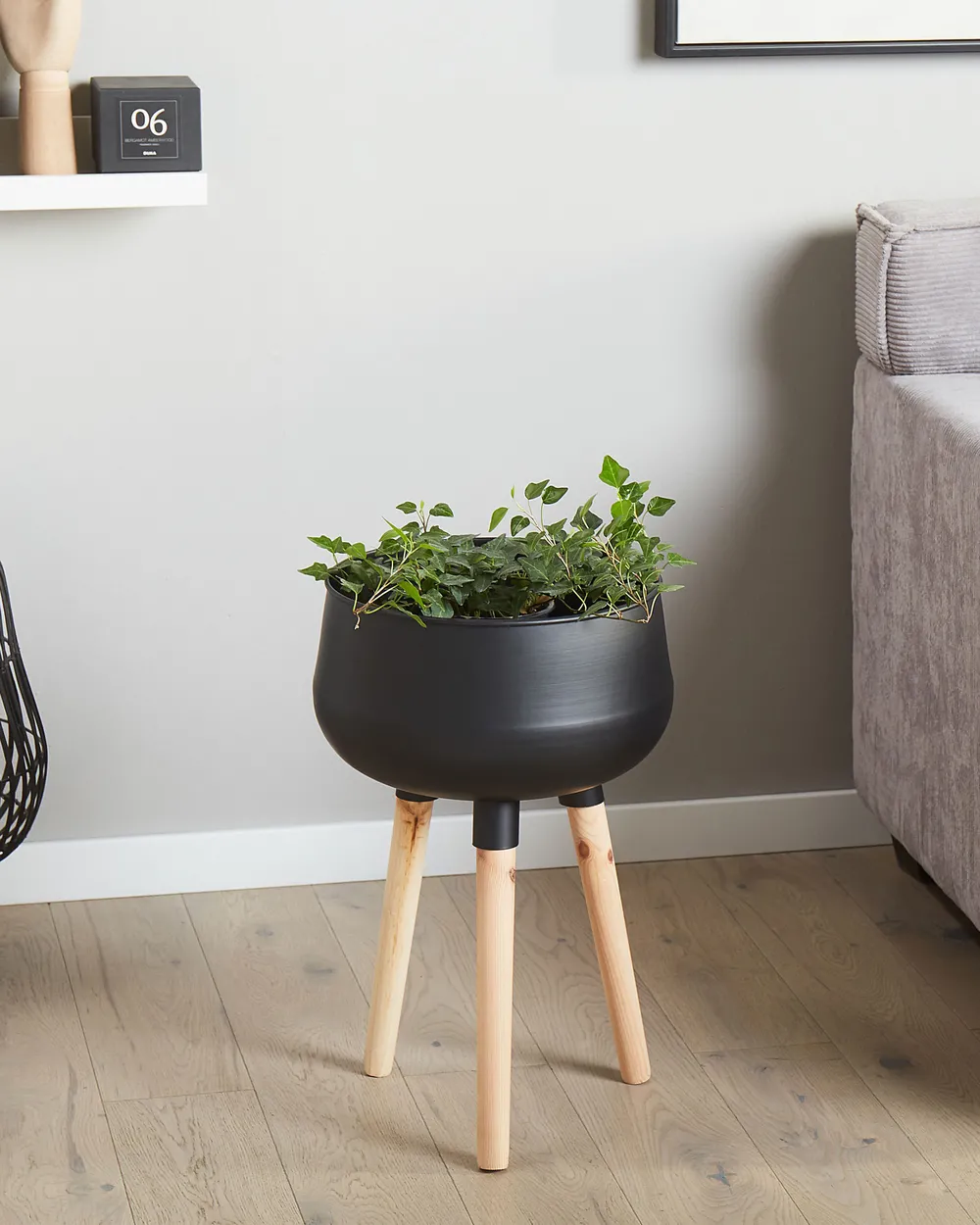 Blumentopf mit Beinen AGROS 30 cm Metall Schwarz