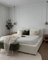 Bett mit Lattenrost Bouclé MIRANDE 180 x 200 cm Cremeweiß_1124203