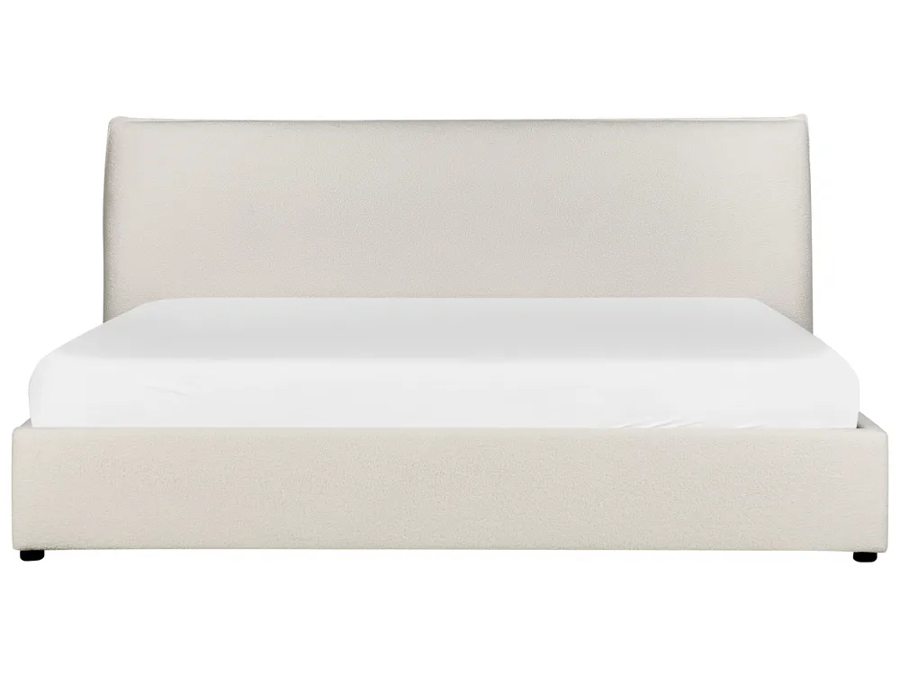 Bett mit Stauraum LAVAUR Bouclé Cremeweiß 180 x 200 cm_913371