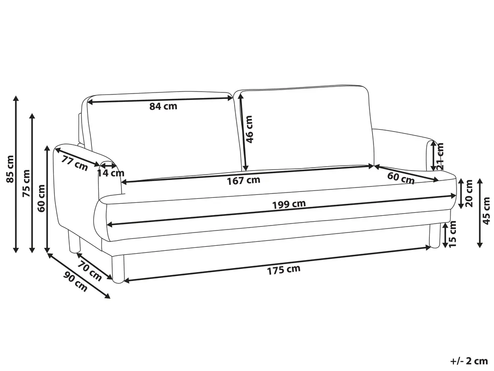 Sofa 3-Sitzer TUVE Bouclé Weiß_947094