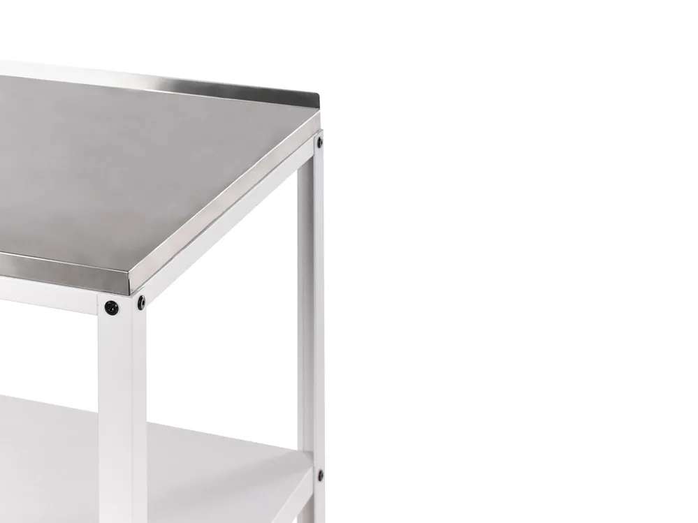 Outdoor-Küche 4er Set mit Spüle VILAMA Weiß Metall_974084