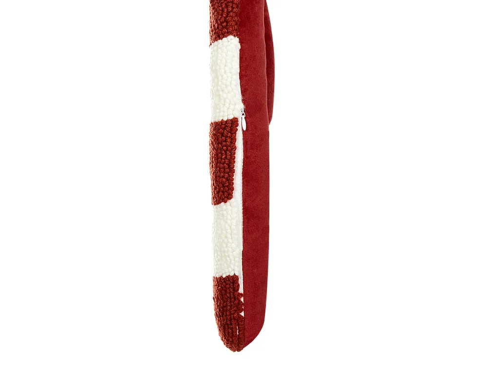 Dekokissen 2er Set CANDY CANE 22 x 55 cm Bouclé Rot Weihnachtsmotiv_947110