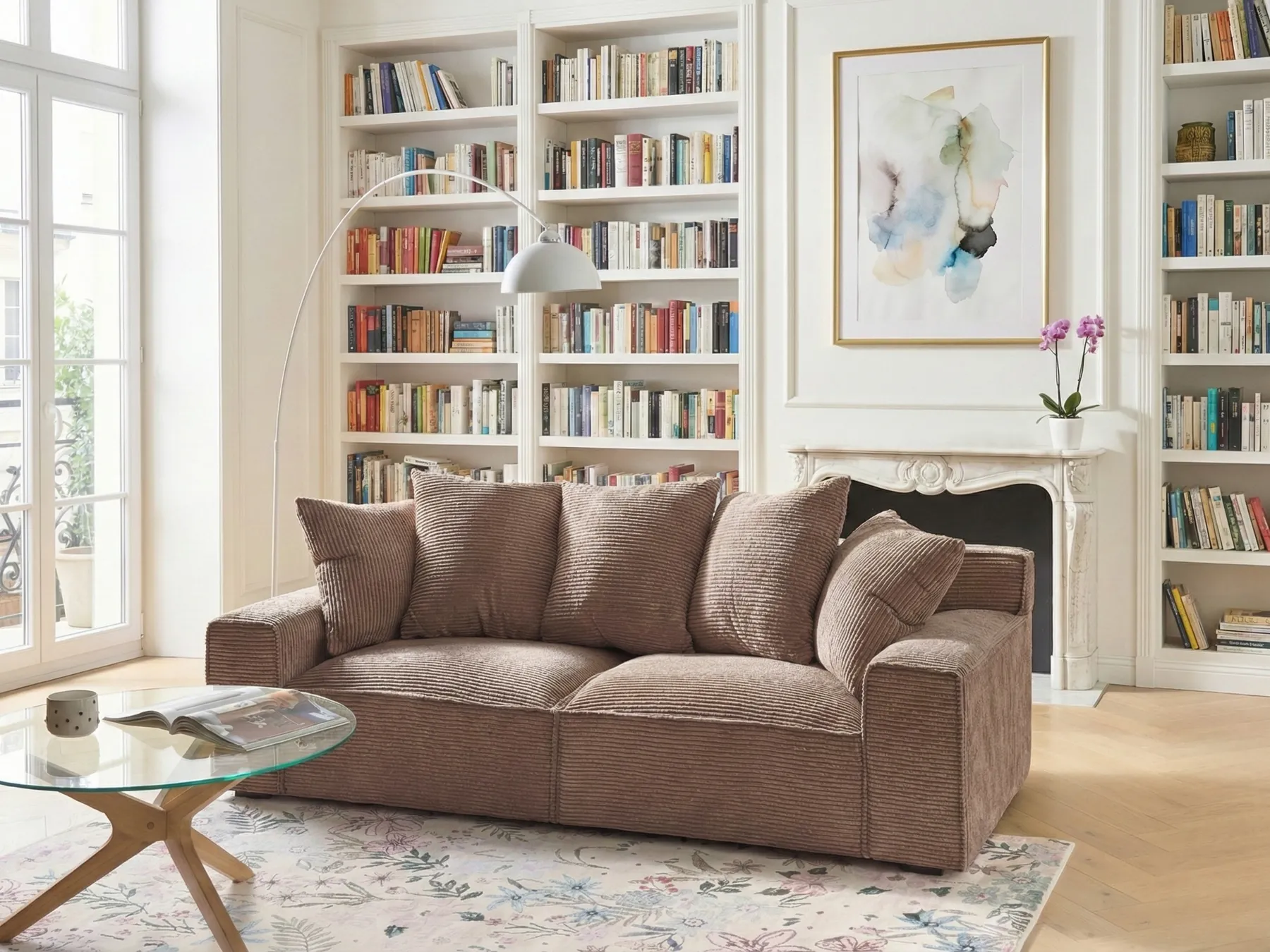Sofa 3-Sitzer VISKAN Cord Dunkelbeige_1049587