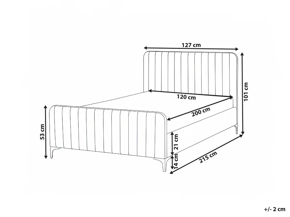 Bett mit Lattenrost Bouclé LUNAN 120 x 200 cm Cremeweiß_1025664