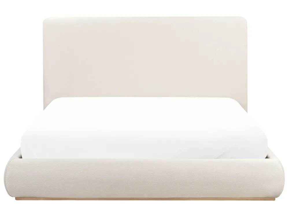 Bett mit Stauraum CAMPAGNE Stoff Hellbeige 160 x 200 cm_972048