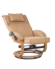 Massagestuhl MAJESTIC mit Fußstütze Kunstleder Hellbraun_963679
