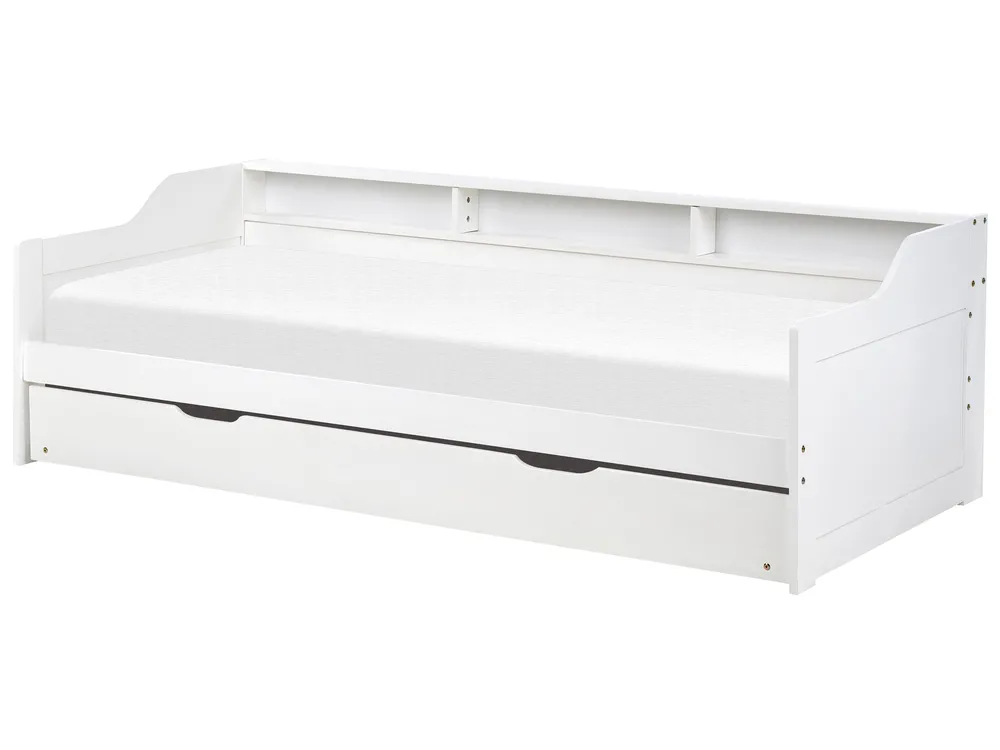 Ausziehbett Kiefernholz EDERN 90 x 200 cm Weiß_874491
