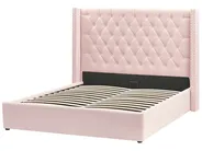 Bett mit Stauraum LUBBON Samtstoff Pastellrosa 160 x 200 cm_833885