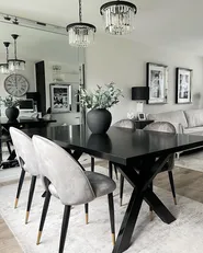 Set of 2 Dining Chairs MAGALIA Velvet Grey_827431