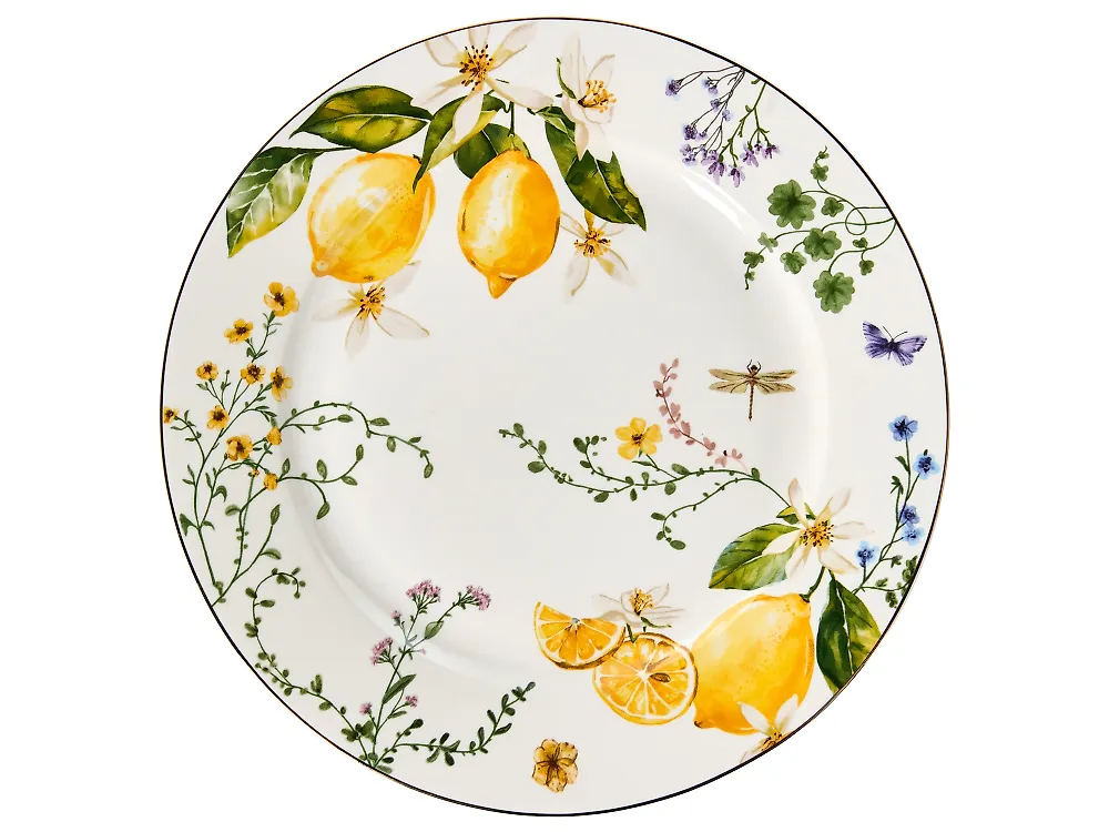 20-Piece Dinnerware Set LEMONGRASS Porcelain White/Green_1191905