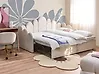 Ausziehbett Samtstoff POLIGNAC 90 x 200 cm Hellbeige