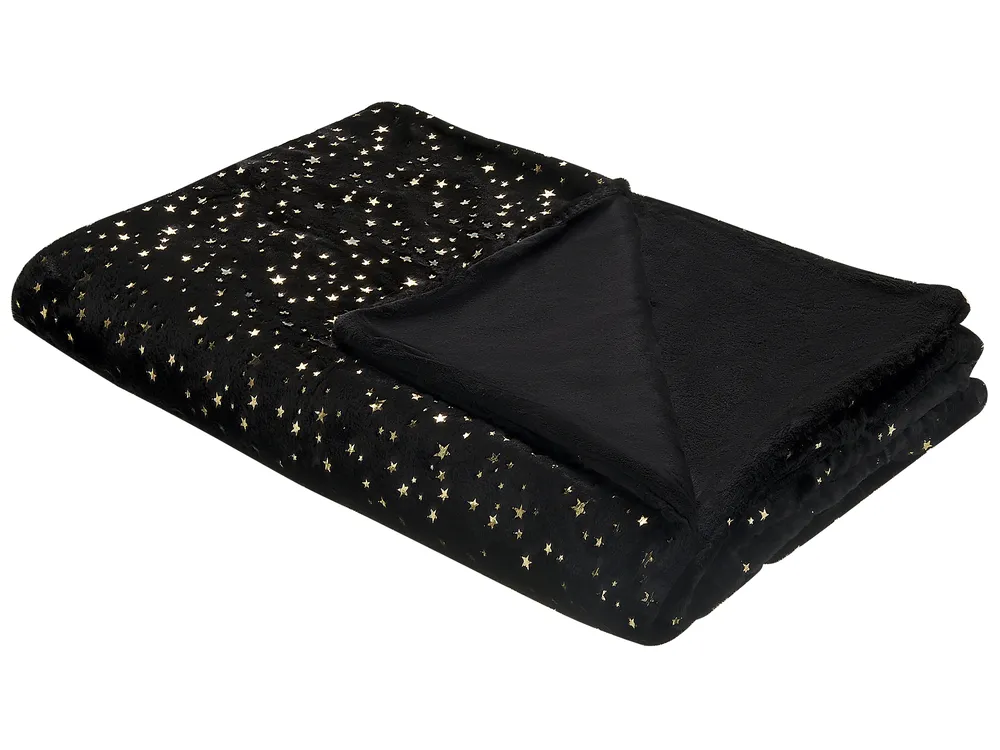 Kuscheldecke ALAZEYA 130 x 180 cm Schwarz