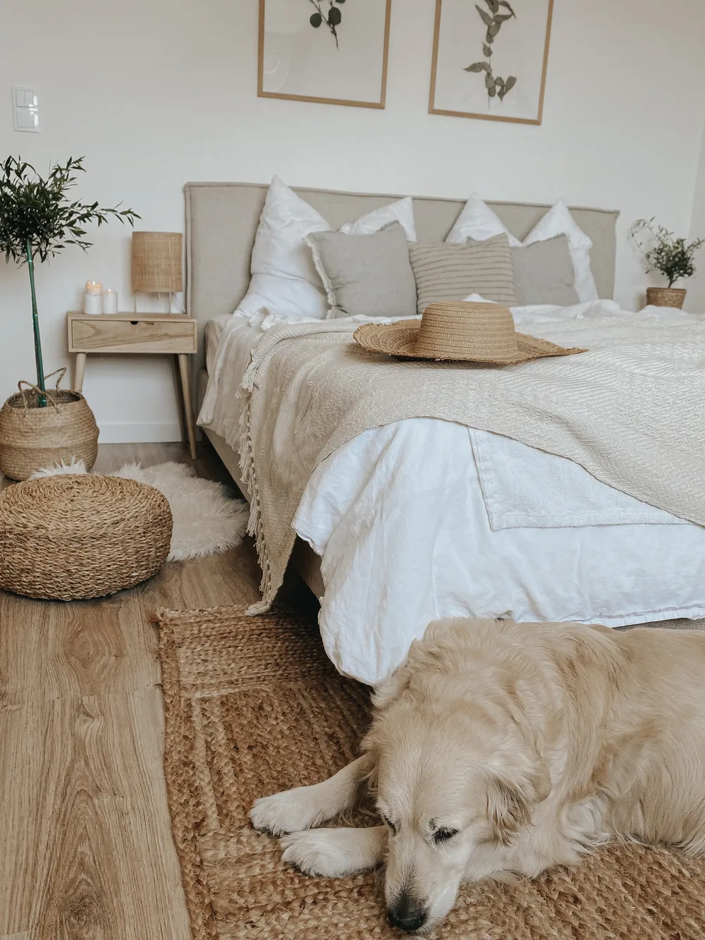 Bett mit Lattenrost Stoff SENNEZ 180 x 200 cm Beige_824441