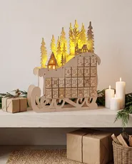 Christmas Decoration LED IMPALA 40 cm Advent Calendar Light Brown_812419