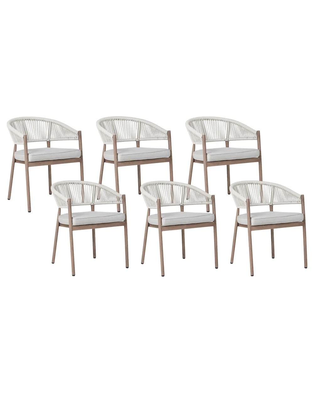 Set mit 6 Stühlen und Sitzkissen FLAVIA Metall Braun