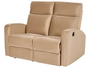 Sofa Set elektrisch verstellbar 3-Sitzer VERDAL Samtstoff Hellbraun_1081410