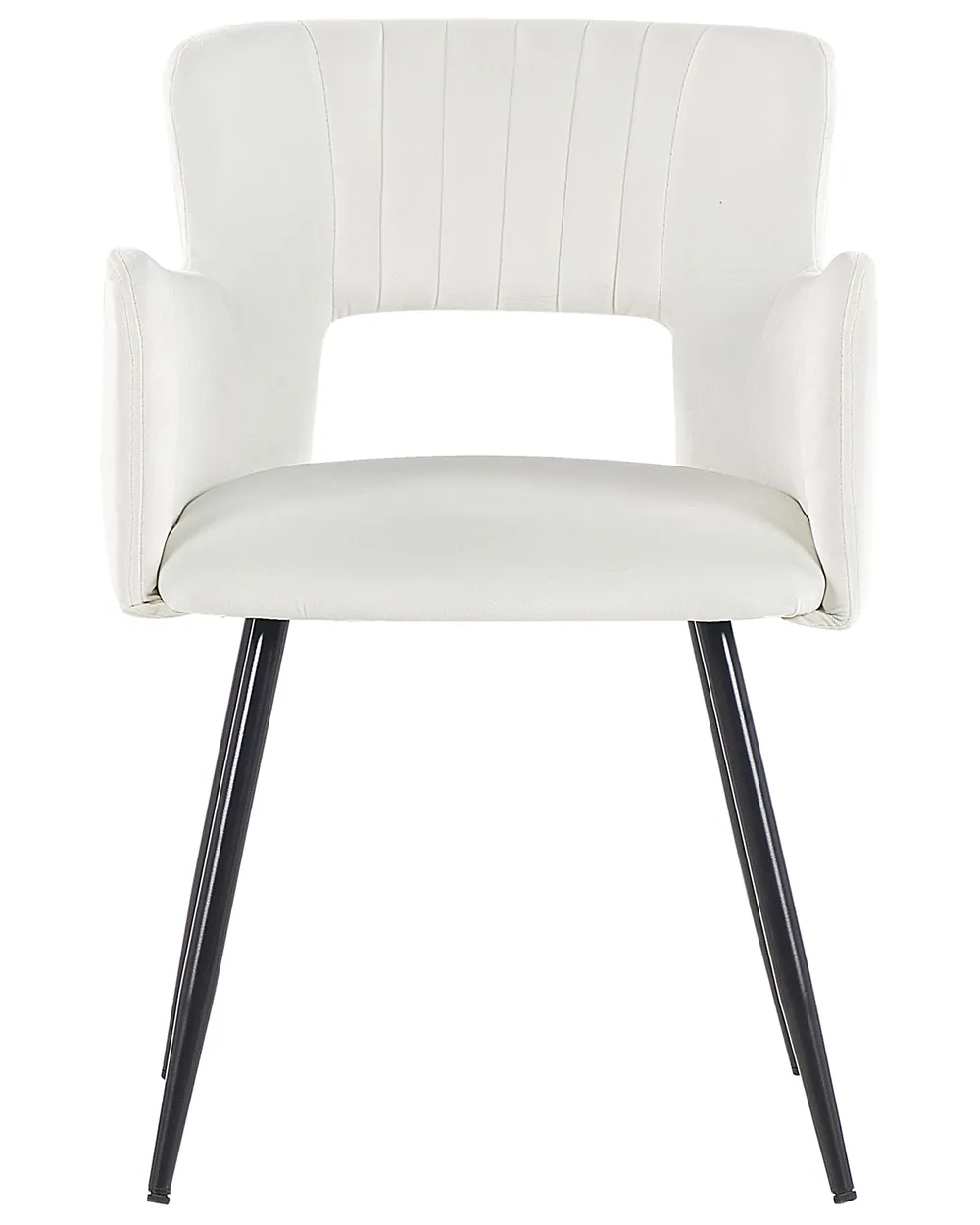 Set of 2 Dining Chairs SANILAC Velvet White_847141