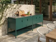 Outdoor-Küche 2er Set mit Spüle MAENZA Grün Metall_1045155