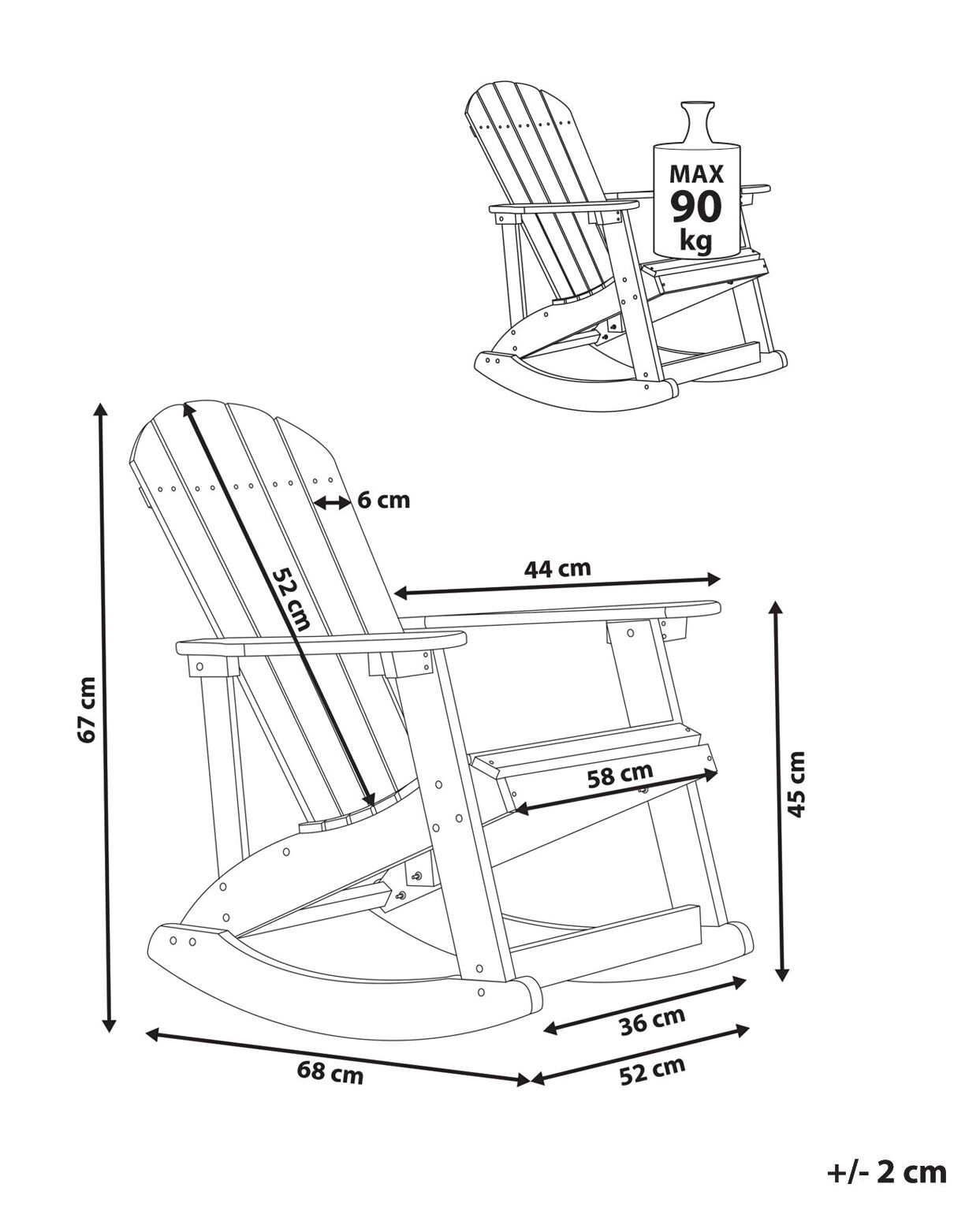 Garten Schaukelstuhl für Kinder ADIRONDACK Hellblau_918324