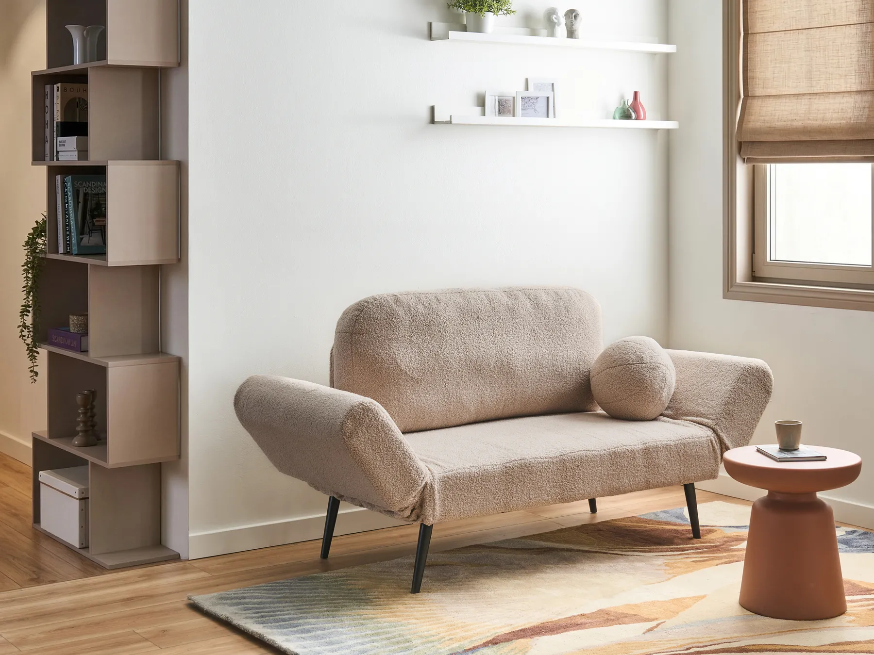 Schlafsofa 2-Sitzer DOROTEA Bouclé Beige_1071501