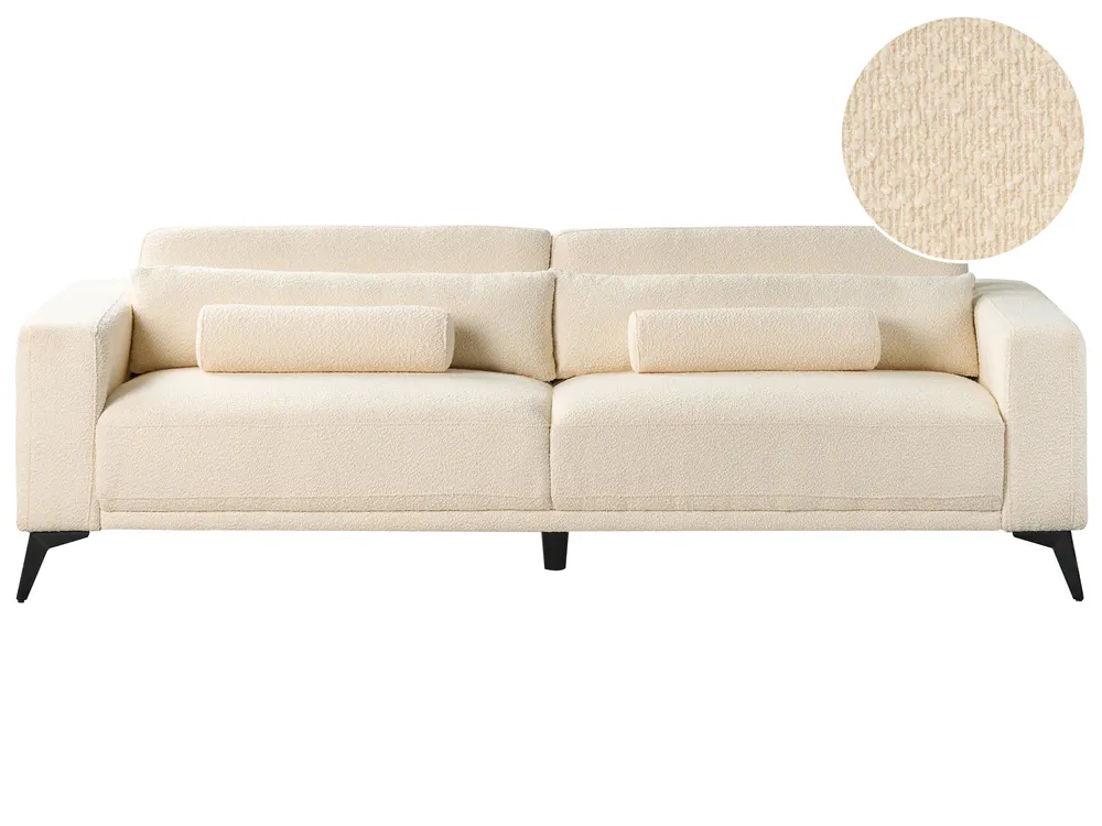 Sofa 3-Sitzer ANGE Bouclé Cremeweiß