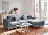 Ecksofa 4-Sitzer OSLO Samtstoff Grau linksseitig