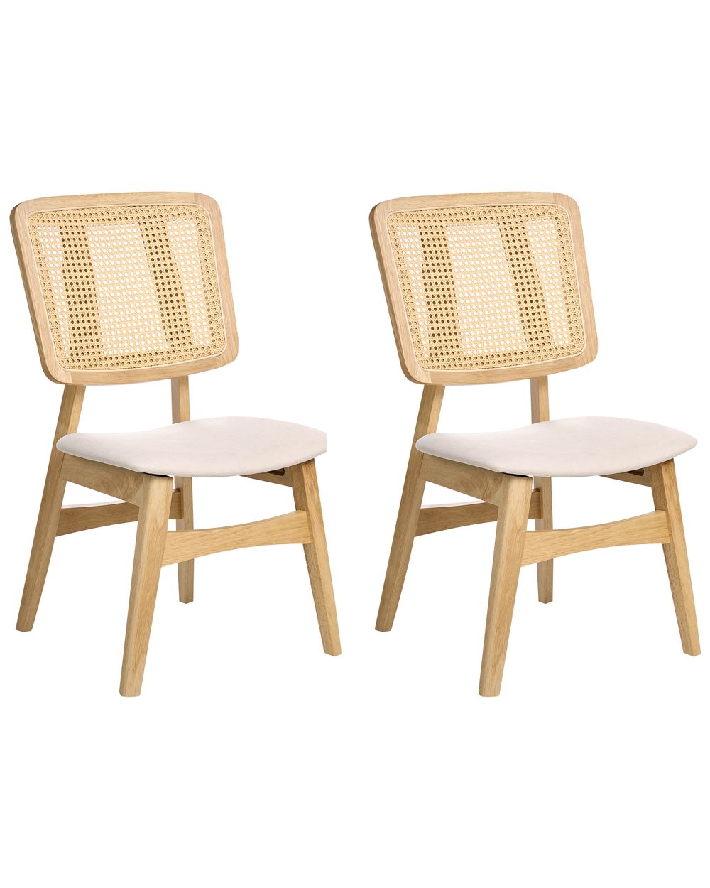 Set of 2 Dining Chairs ALCOVA Wood Light Brown