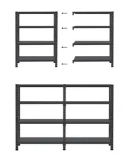 Garagenregal FIUGGI 200 cm 200 cm Metall Schwarz_1014223