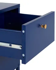 Nachttisch mit 2 Schubladen KYLEA Metall Marineblau_826249