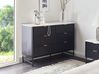 Kommode mit 6 Schubladen GLASTONBURY Marmor Optik / Schwarz