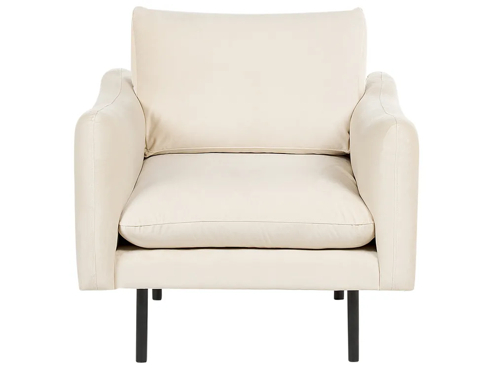 Living Room Set 5 Seater VINTERBRO with Ottoman Velvet Light Beige_897590