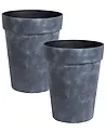 Set mit 2 Blumentöpfen TROLLIUS 41 cm Dunkelgrau