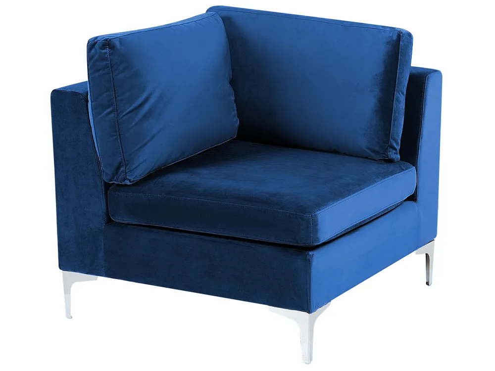 Modul Ecksofa 5-Sitzer EVJA Samtstoff Marineblau rechtsseitig_859914