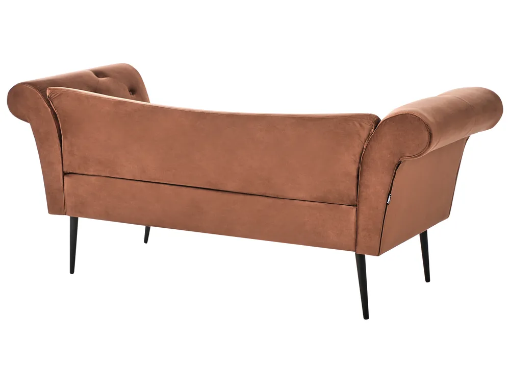 Chaiselongue NANTILLY Samtstoff Goldbraun_996666