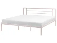 Bett mit Lattenrost Metall CUSSET 180 x 200 cm Hellbeige_1162099
