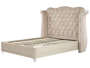 Bett mit Lattenrost Samtstoff AYETTE 160 x 200 cm Beige_832227