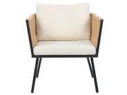 Bistro Set inkl. Kissen GARGANO Polyrattan Naturfarben_856500