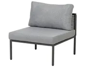 Garten Ecksofa mit Tisch 6-Sitzer FORANO Metall Grau_811015