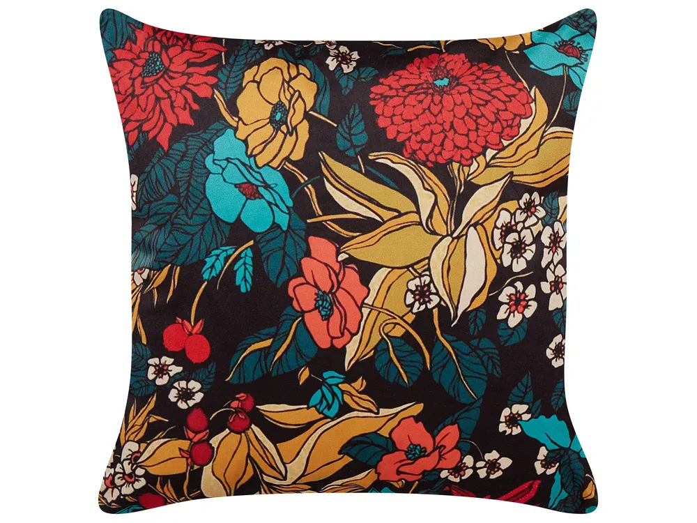Dekokissen PROTEA 45 x 45 cm Samtstoff Bunt Blumenmuster
