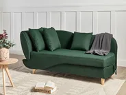 Linksseitige Chaiselongue MERI mit Stauraum Kunstleinen Grün_937753