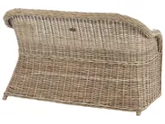 Gartenbank mit Auflage SUSUA 141 cm mit Ottomane Rattan Naturfarben_957613